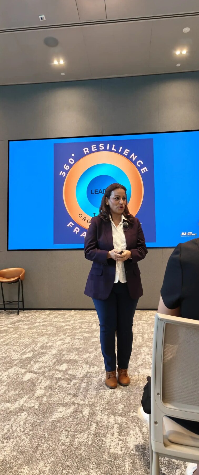 Jass Malaney presenting her 360 Resilience Framework